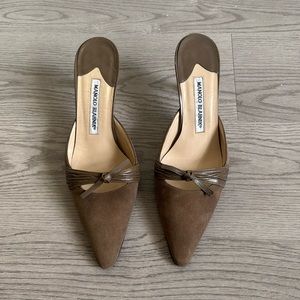 Manolo Blahnik Suede Mules Size 38/8